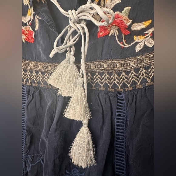 JOHNNY WAS Blue Edda Embroidered Dress XS - Picture 6 of 14